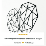 Metal Geometric Heart Wall Art