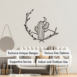 Cactus and Moon Metal Wall Decor