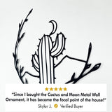 Cactus and Moon Metal Wall Decor