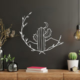 Cactus and Moon Metal Wall Decor