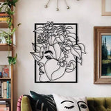 Woman and Roses Metal Wall Decor