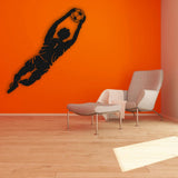 Goalkeeper Jumping Metal Wall Art