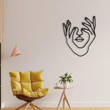 Hands and Face Woman Metal Wall Decor
