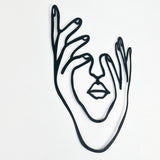 Hands and Face Woman Metal Wall Decor