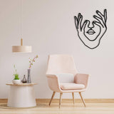 Hands and Face Woman Metal Wall Decor