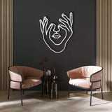 Hands and Face Woman Metal Wall Decor