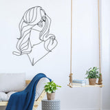 Long Hair Lady Metal Wall Decor