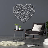 Metal Geometric Heart Wall Art