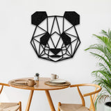 Metal Geometric Panda Line Art