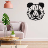 Metal Geometric Panda Line Art
