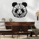 Metal Geometric Panda Line Art