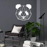 Metal Geometric Panda Line Art