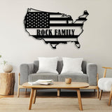 Metal USA Custom Map Wall Art
