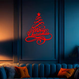 Pine Tree Merry Christmas Wall Art