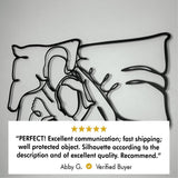 Romantic Lying Couple Metal Line Wall Art