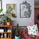 Woman and Roses Metal Wall Decor