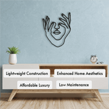 Hands and Face Woman Metal Wall Decor